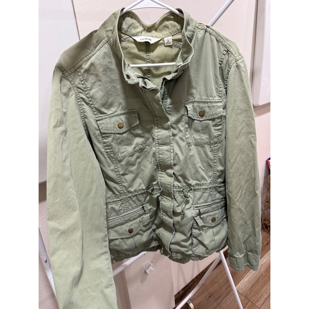 Utility gorpcore Field Jacket Green Large L Adjustable Waist L.L. Bean